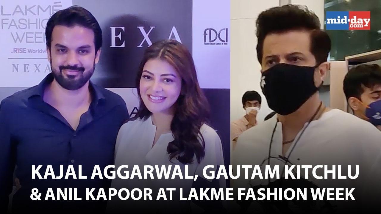 Kajal Aggarwal, Gautam Kitchlu & Anil Kapoor at Lakme Fashion Week